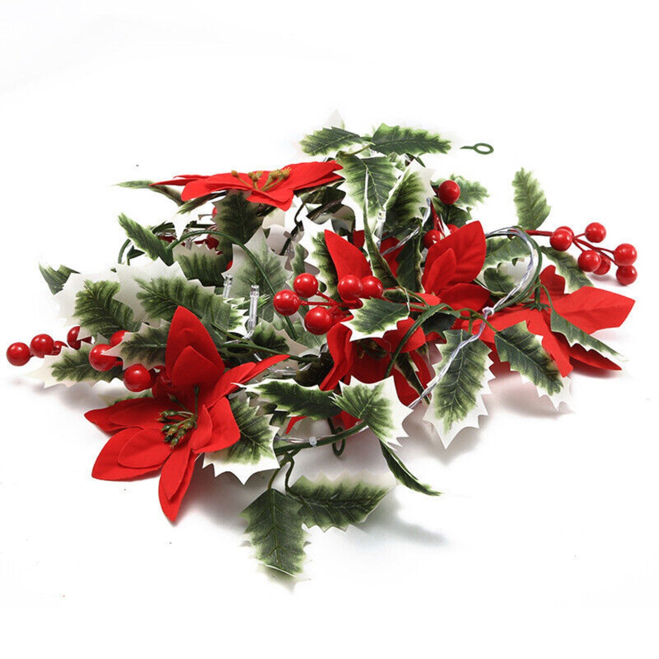 Pre Lit Christmas Garland with Lights Door Wreath Fireplace .